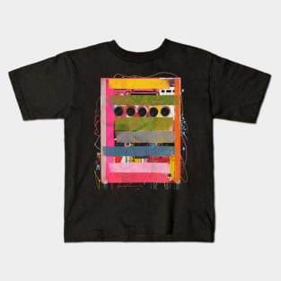 audio mixer expressive abstraction mixed media collage art Kids T-Shirt